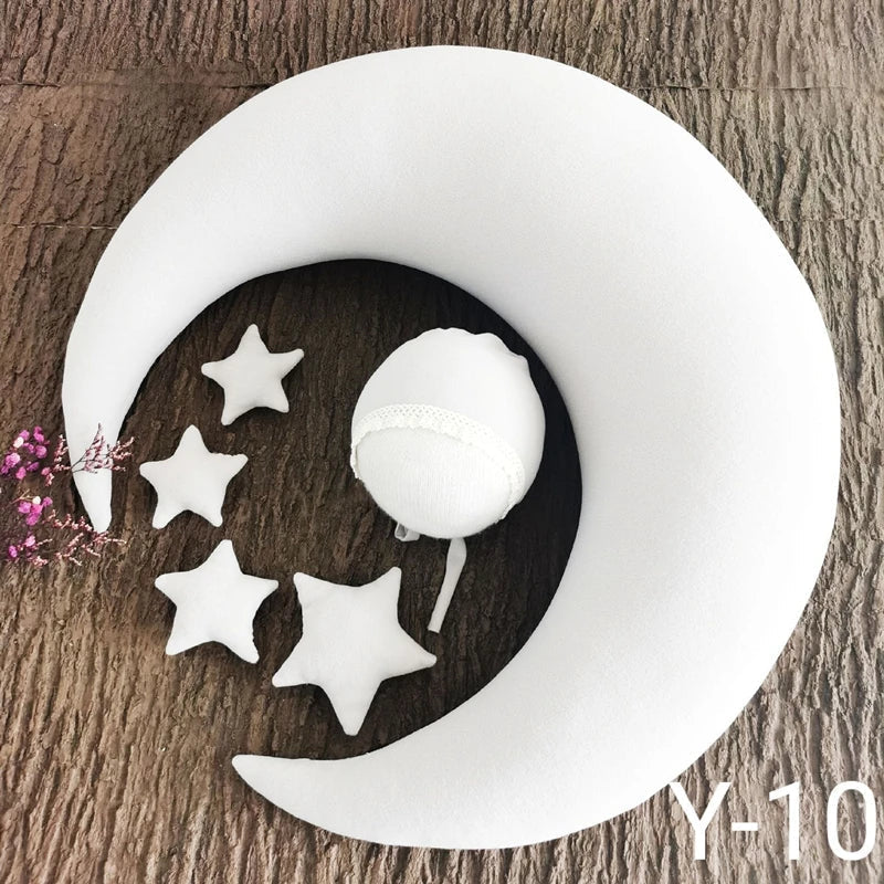 ❤️Newborn Photography Props Accessories Posing Crescent Pillow+Stars+Hat 6Pcs/Set Studio Baby Photo Decoration Moon Fotografia