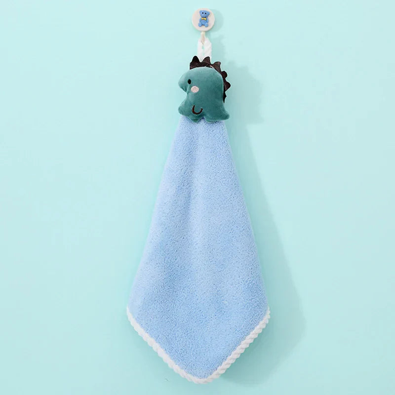 Cute Cartoon Hanging Hand Towels Soft Plush Absorbent