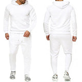 Classic Mens Solid Color Tracksuit Hooded Sweatshirts and