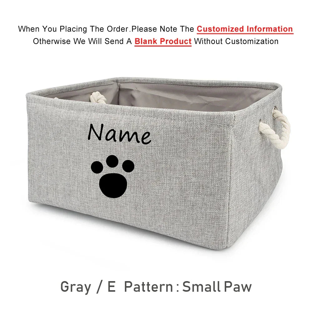 Basket Toys Dog Paw Personalized Pet Toy Storage