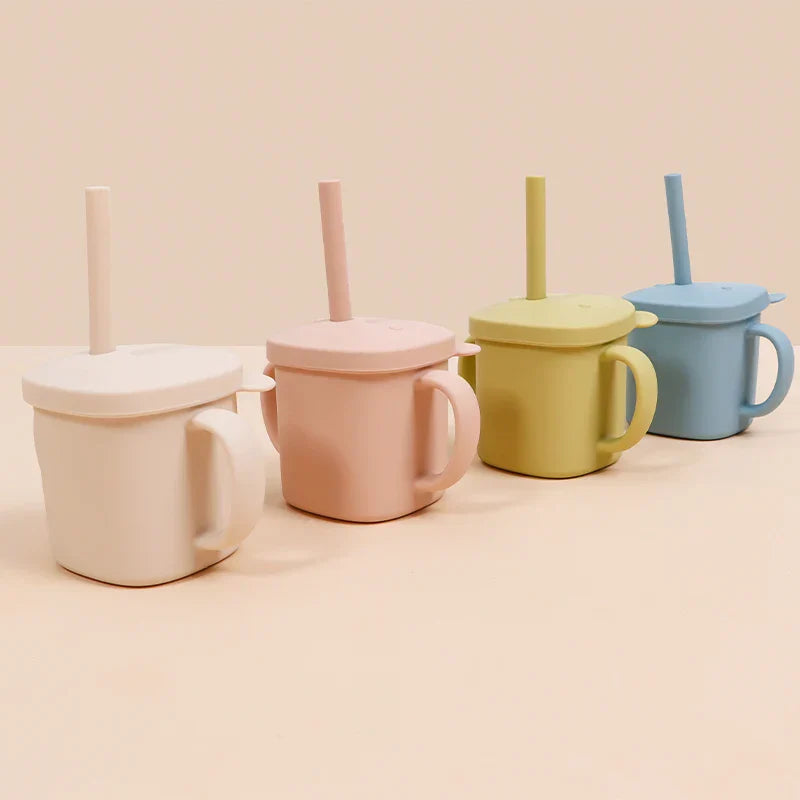 Modabebe Baby Feeding Cups Cute Animal Silicone Straw