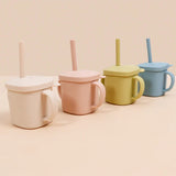 Modabebe Baby Feeding Cups Cute Animal Silicone Straw