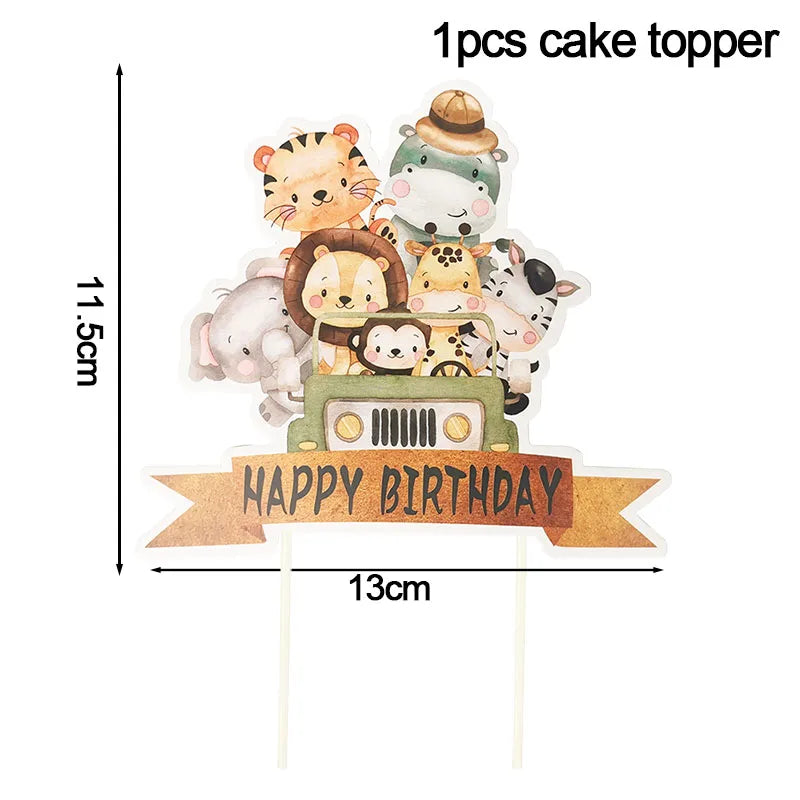 Jungle Safari Birthday Decorations Animal Disposable Tableware Forest