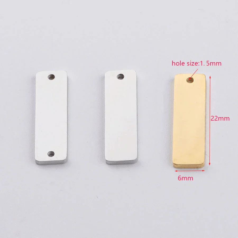 6*22mm Custom Clothing Metal Tag Bag Metal Tag