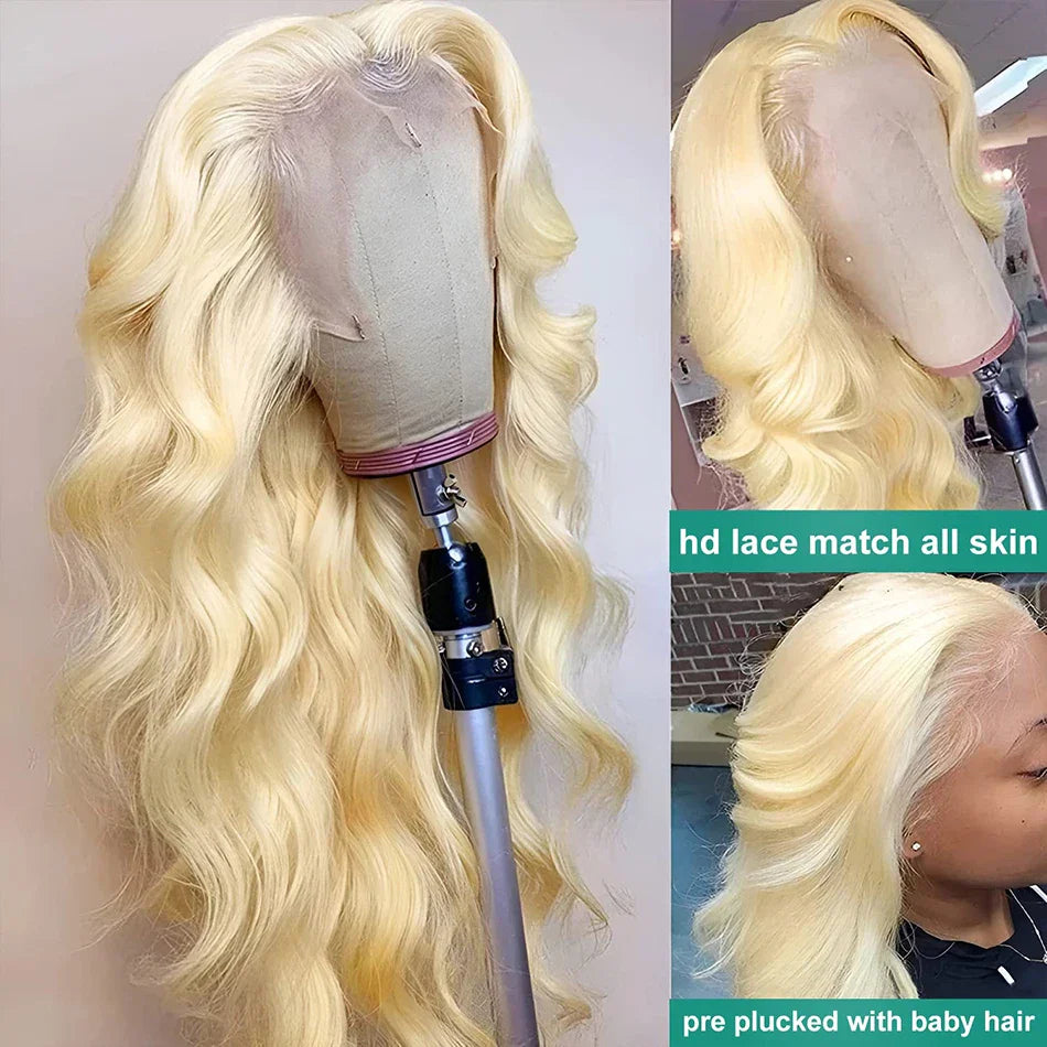 Wiggogo Blonde Lace Front Wig Human Hair Glueless