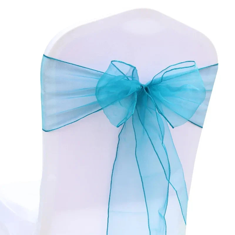 50PCs/lot Wedding Chair Decoration Organza Chair Sashes Knot
