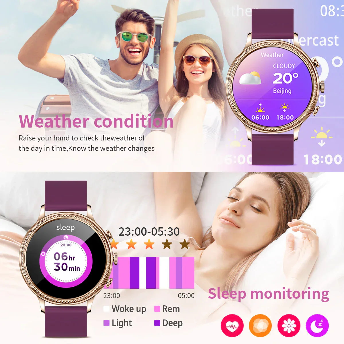 LIGE Luxury Smart Watches For Women Bluetooth Call