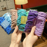 10Pcs Elastic Rubber Band Seamless Gradient Hair Rope