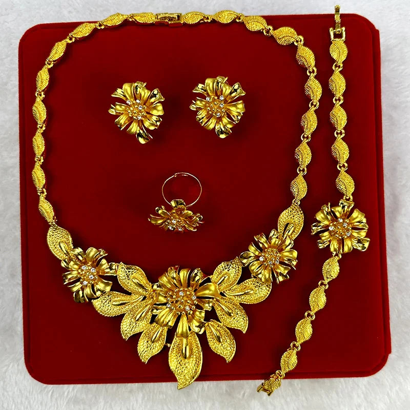 ANIID Indian 24K Gold Color Necklace Set For