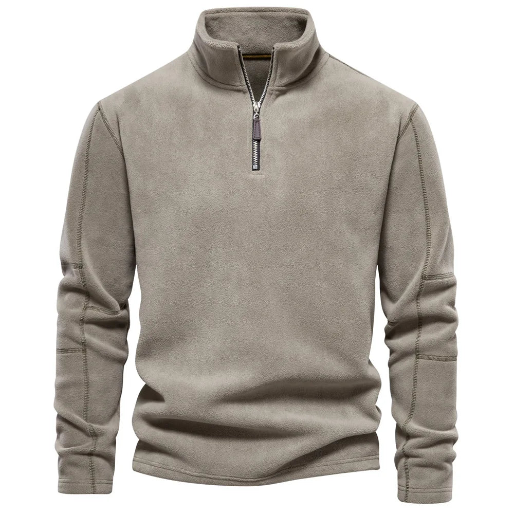 Men Winter Pullover Sweatshirts Fleece Warm Stand-up Collar