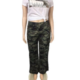 Perl Plus Size High Waist Camouflage Cargo Pants