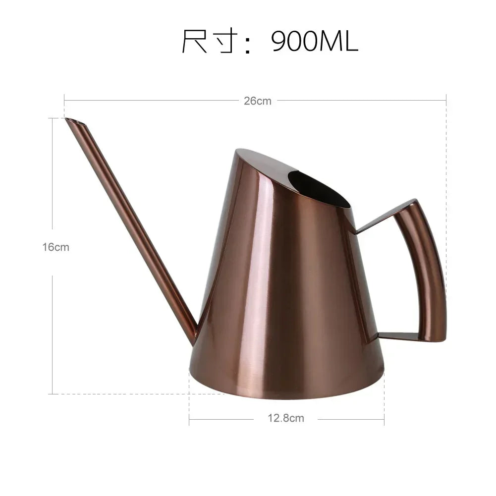 Stainless Steel Long Spout Watering Cans Golden Bronze