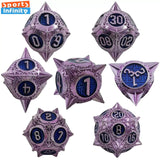 7pcs Solid Metal Dice Beautiful and Finely Crafted