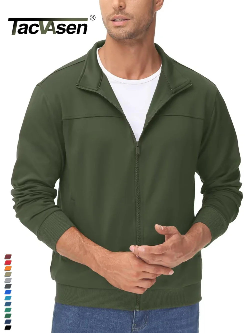 TACVASEN Full Zip UP Track Jackets Mens Lightweight