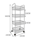 Food Trailer Trolley Rolling Cart Organizer Metal Vegetable