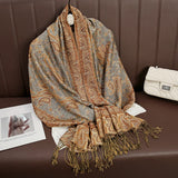 Luxury Pashmina Silk Scarf Shawl Wrap Paisley Jacquard