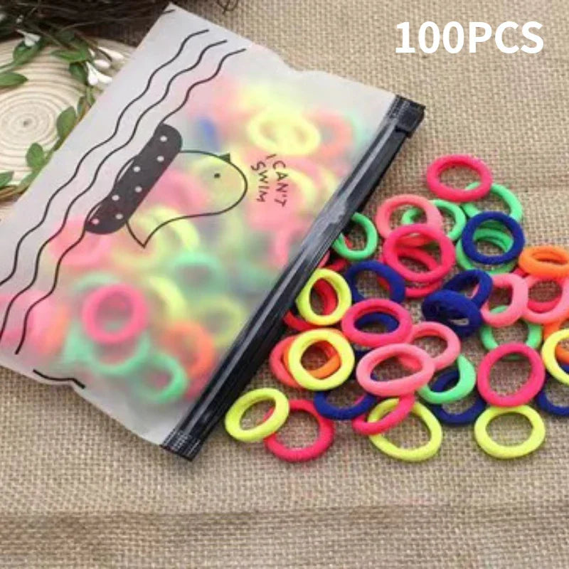 100Pcs/Lot Sweet Hair Band Girls Hair Ties Bows