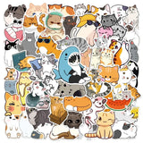 103064PCS Kawaii Winter Yellow Cat Sticky Graffiti Sticker