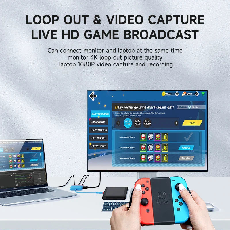 Hagibis Switch Video Capture Card Portable TV Dock