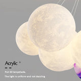 Modern 3D Moon Bubble Chandeliers Children's Room Decor