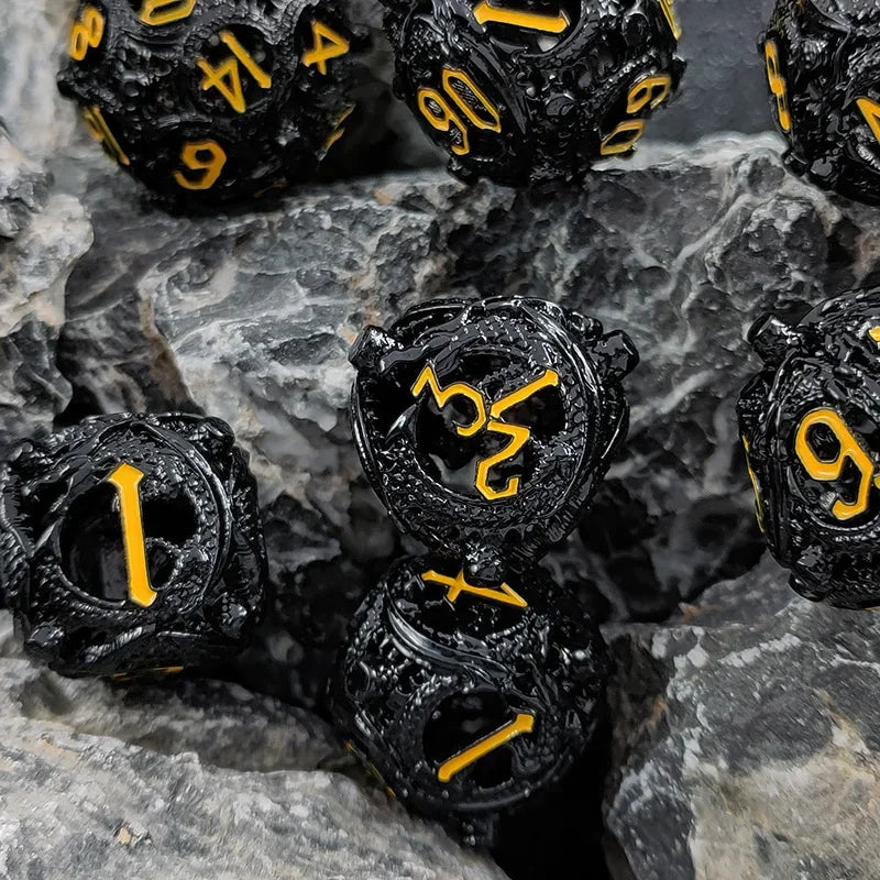 7PCS/SET DND Metal Dice Set Three-dimensional Flying Dragon