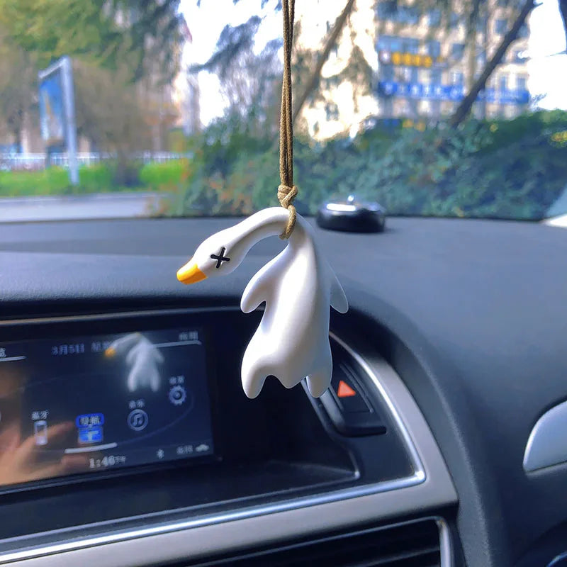 Funny Swing Goose Roasted White Roast Duck Car
