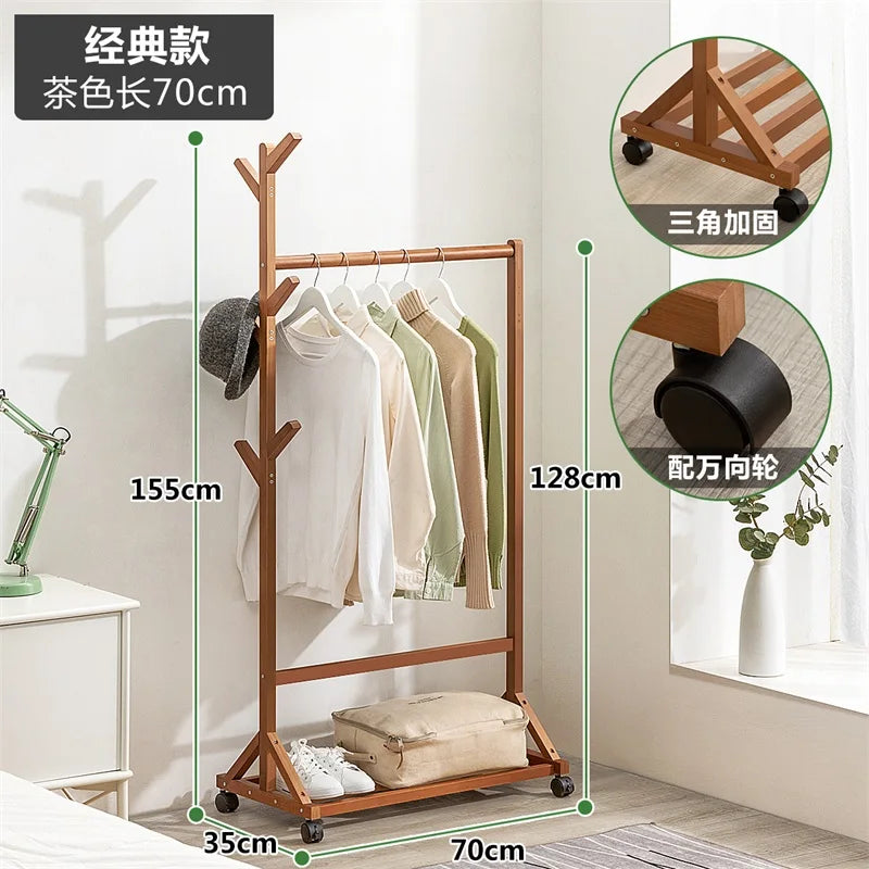 Wooden Boutique Coat Stand Floor Pants Bag Cheap