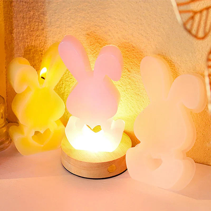 Easter Animal Candle Silicone Mold Rabbit Cat Bear