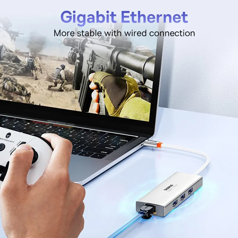 Baseus USB Hub With1000Mbps Ethernet Port 3* USB