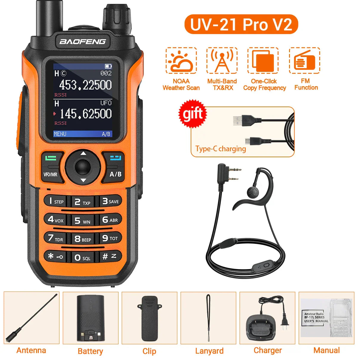 Baofeng UV-21 PRO V2 Walkie Talkie Wireless Copy