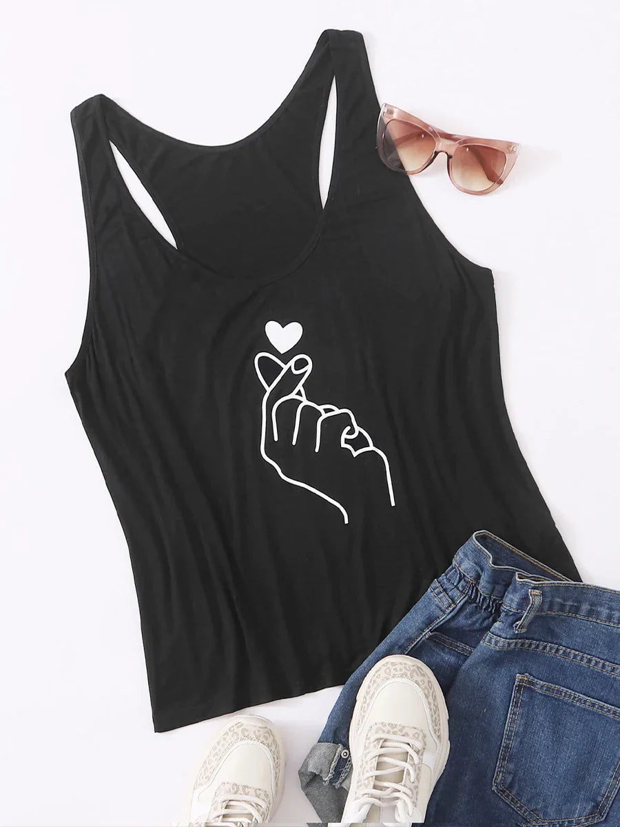 Finjani Plus Size Womens Cami Slip Shoulder Heart