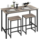 Dining/Bar/Kitchen Table Set with 2 Backless Stools, 35.4