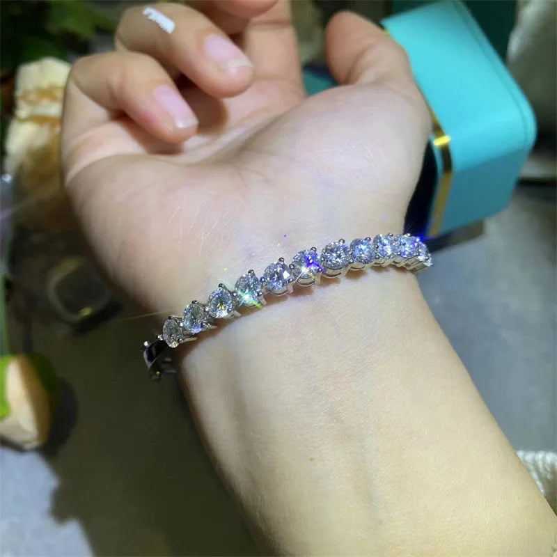 COSFIX D Color Women's Bracelet Round Cut Moissanite