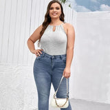 Plus Size Sexy Hater Neck Summer Casual Top