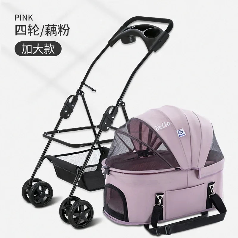 Detachable Pet Trolley 4 Wheel Universal Dog Stroller