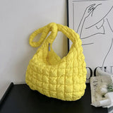 Quilted Padded Crossbody Bag for Women Pleated Bubbles