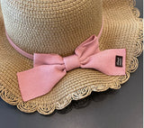 2pcs Set Summer Straw Hat With Bag For