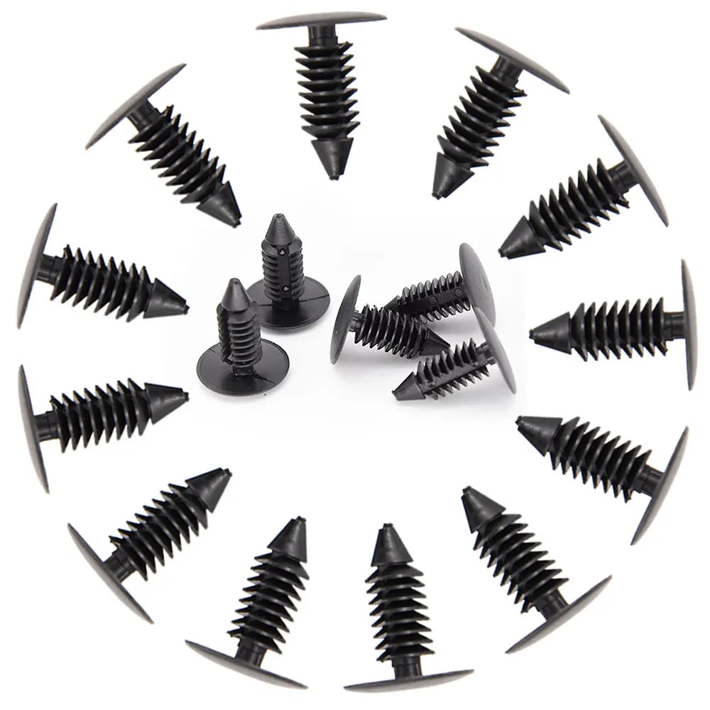 10Pcs/Set Black Plastic Rivets Clips 7.8mm Hole Car