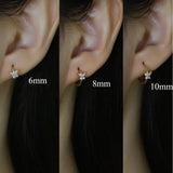 CCFJOYAS 6/8/10mm 925 Sterling Silver Butterfly-shaped Small Hoop