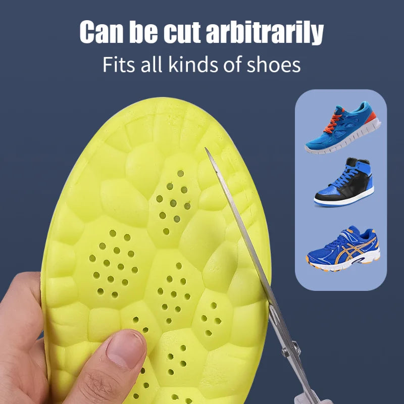 4D Orthopedic Sport Insoles Soft Breathable High-elasticity Shock