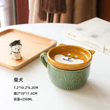 250ML Japanese Shiba Inu Ceramic Coffee Cup Saucer