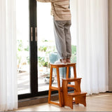 Solid Pine Wood High Stools Kitchen Multifunctional Step