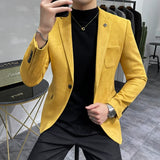 Men's Deerskin Fleece Jacket Suit Coat Blazer Men's