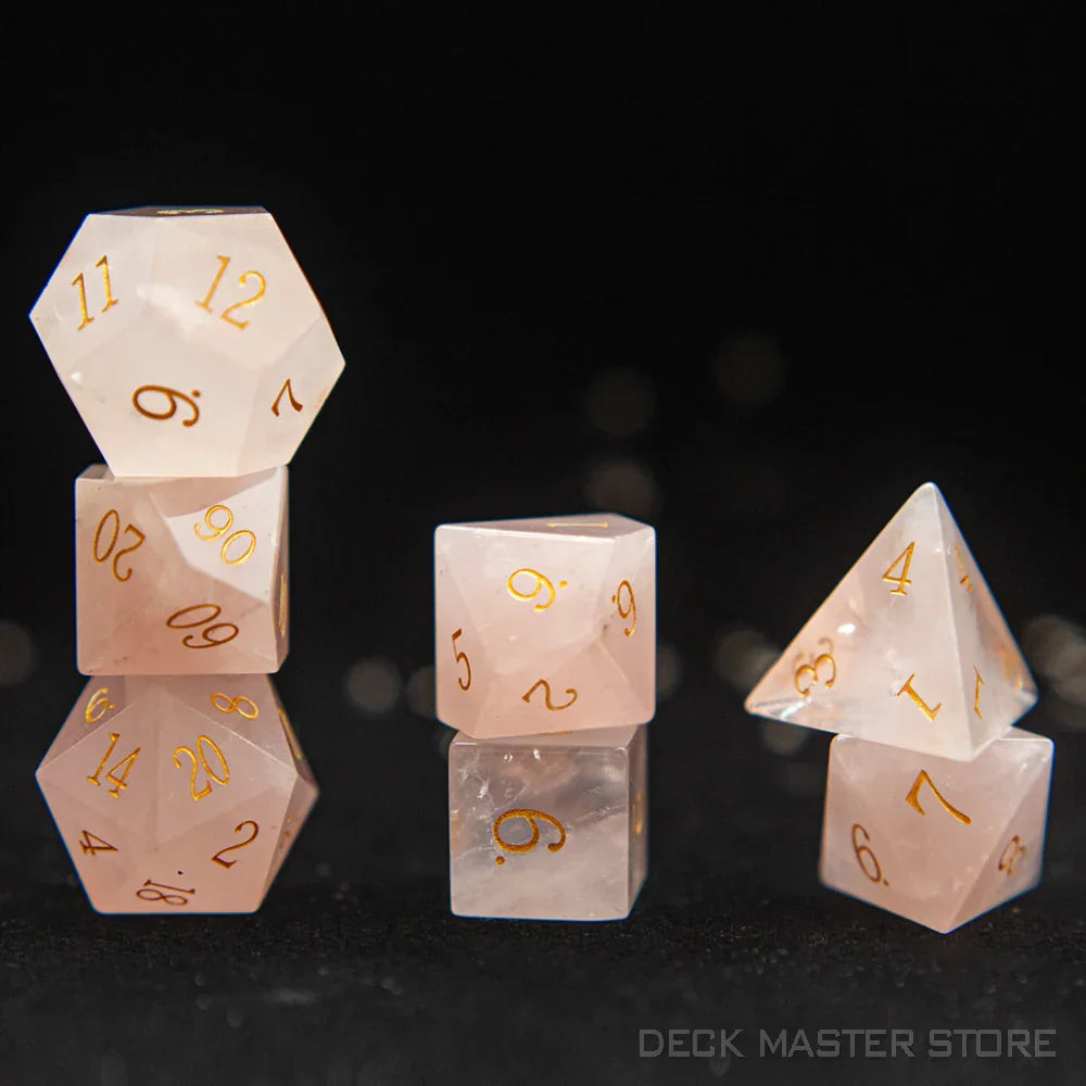 7pcsset Polyhedral Gemstone DnD Dice Set for Tabletop