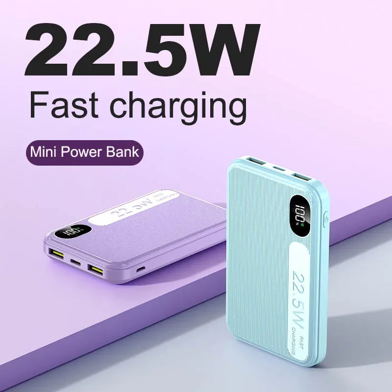 10000mAh Phone Power Bank 22.5W Lightweight Mini Power