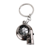 LED Mini Turbo Sound Turbocharger Keychain Spinning Turbine