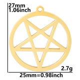 5pcs Hollow Round Pentagram Charm for Jewelry Making