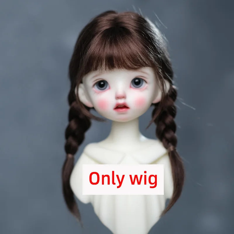 1/6BJD Wig Bangs Ponytail Curly Soft Mohair Wig