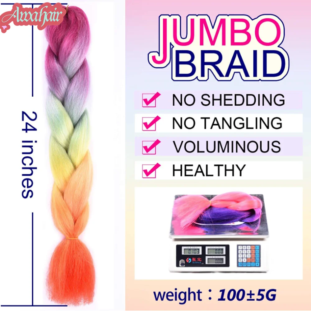 24Inch Synthetic Long Jumbo Ombre Braiding Hair For