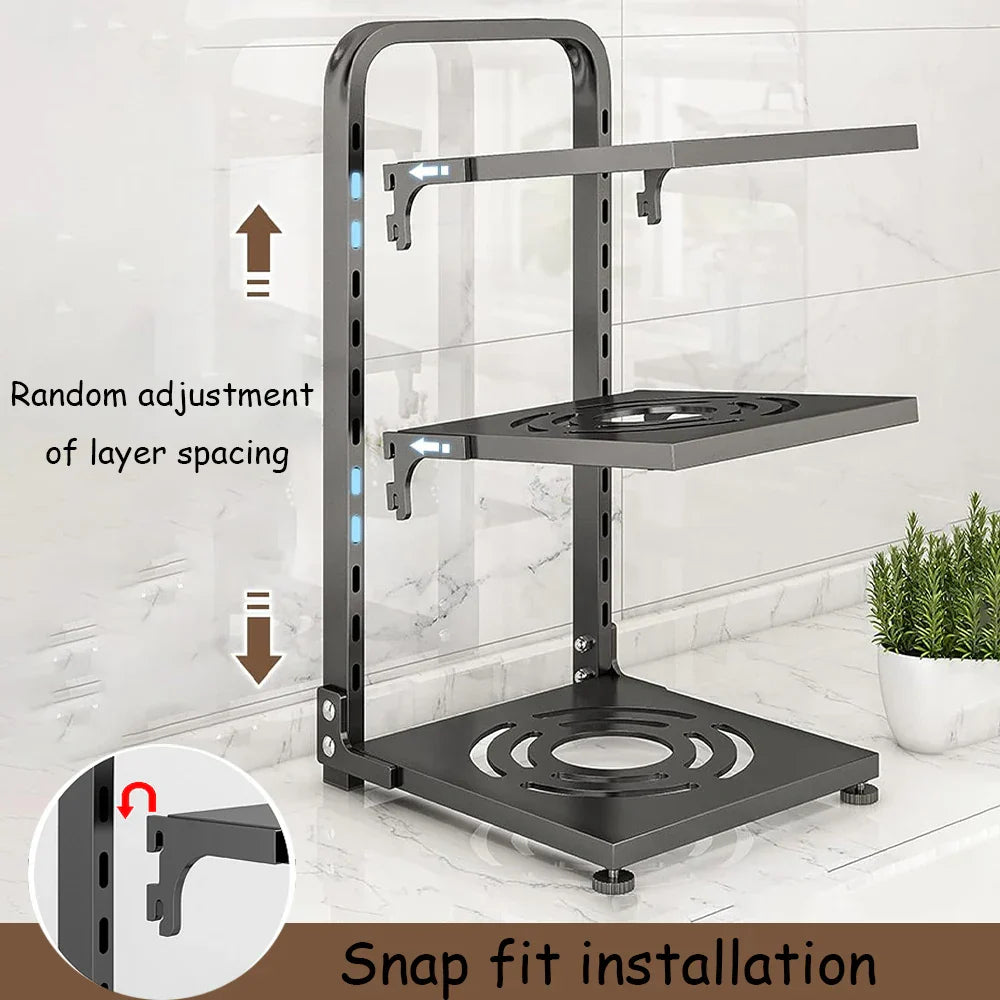 Kitchen Storage Rack,Adjustable Pot Storage Rack Under Cabinet,